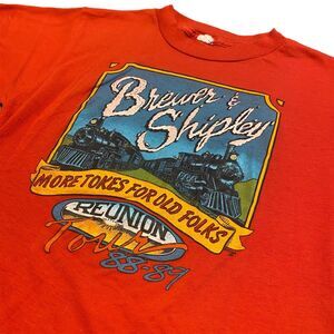 Vintage Brewer & Shipley Tokes Old Folks Tee Shirt Top Alone USA Made 80s XS S